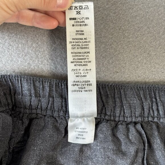 Patagonia Pants Womens M Gray Garden Island Pants Hemp Lyocell Blend Flowey Boho - Picture 14 of 14